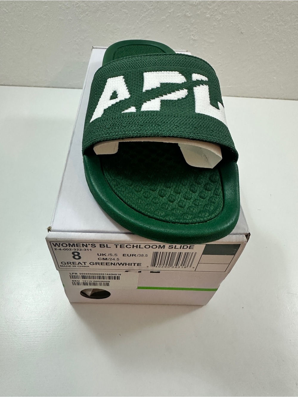 APL Techbloom Big Logo Slide in Green size U.S. 8